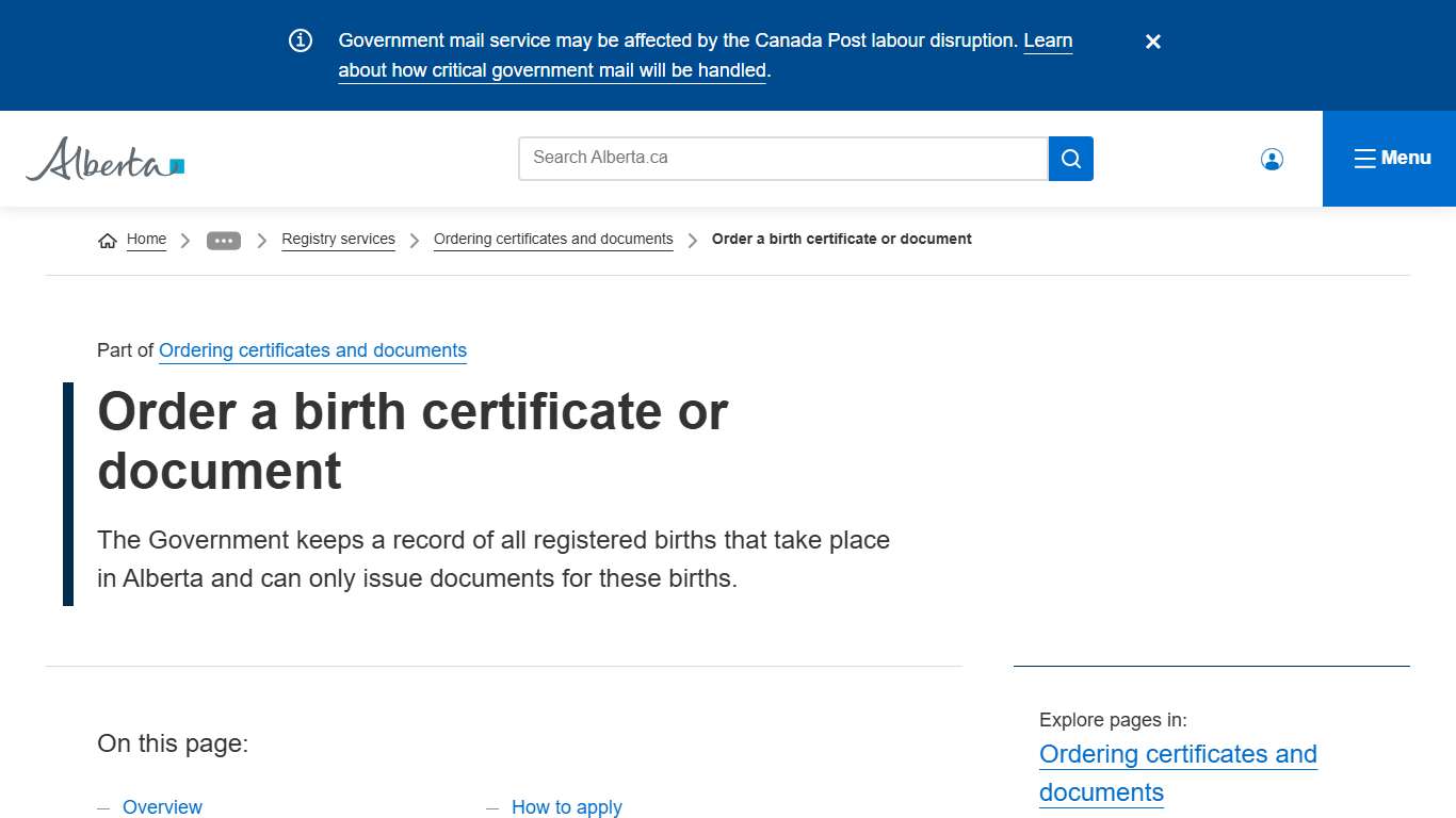 Order a birth certificate or document Alberta.ca